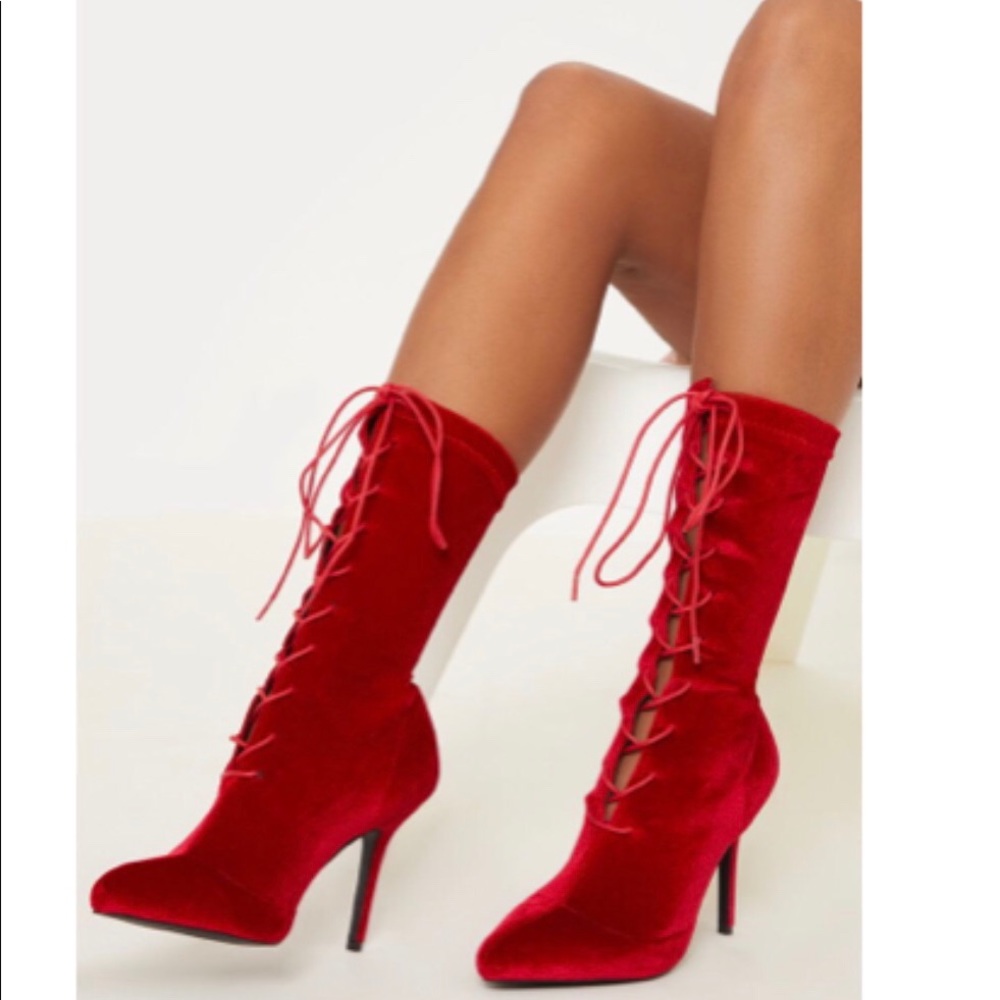 Ankle red boot